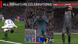 eFootball 2025  All Signature Celebrations [upl. by Ylrehs249]