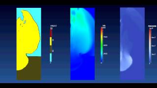 Dytran  2D Axial Symmetric Shaped Charge Blast [upl. by Ardnama]