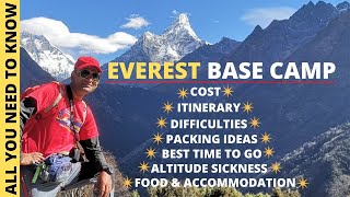 EVEREST BASE CAMP TREKKING  COST ITINERARY  GEAR  BEST TIME  FOOD AND ACCOMODATION [upl. by Nalyak]