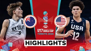 SemiFinals New Zealand 🇳🇿 vs USA 🇺🇸  Highlights  FIBA U17 Basketball World Cup 2024 [upl. by Adnolahs]