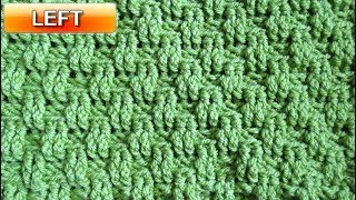 Basket Weave Crochet Stitch Version 2  Left Handed Crochet Stitch Tutorial [upl. by Tigges331]