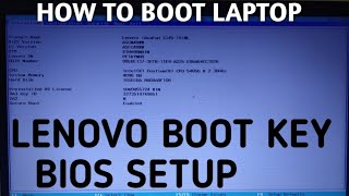 How to Boot Laptop  Lenovo boot key amp Bios Setup  How to boot lenovo laptop  BIOS Boot Menu [upl. by Nahsed]