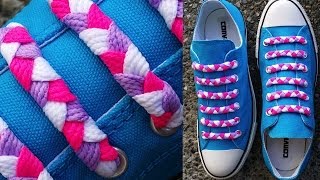 ∰ How to Braided Bar Lace your shoes∰ [upl. by Ethelda949]