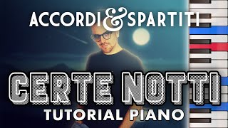 CERTE NOTTI Tutorial Pianoforte  Luciano Ligabue [upl. by Sej]