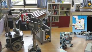 Industry 40 Robot Commissioning Fleet in IntraLogistics using Service Robotics for Order Picking [upl. by Harihat104]