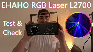 Unboxing und Test eines RGB Lasers  Ehaho Discolicht Partylicht L2700 [upl. by Aynodal]