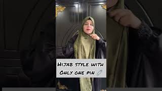 Hijab style with only one pin 🧷  shorts hijabtutorial hijab style viral [upl. by Allehc]