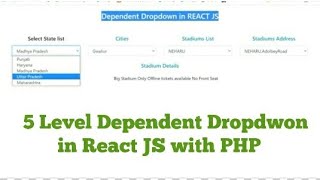 Dependent Dropdown in ReactJs  How to make API with ReactJS and PHP  Learn Advance React JS [upl. by Raynard368]