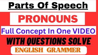 Pronoun  Parts Of Speech  Pronoun English Grammar  A to Z clear grammer cbse maharashtra [upl. by Draw603]