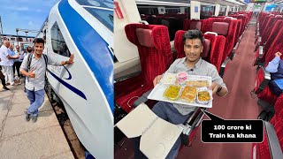 Delicious Food in Executive Class of Bhopal  New Delhi Vande Bharat Express [upl. by Harrad809]