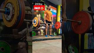 Conventional Deadlift 200kg failed heavydeadlift sports power strength power sports [upl. by Joao]