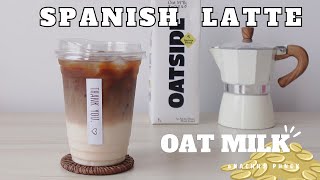 Iced Spanish Latte with Oat milk using moka pot l Iced Coffee [upl. by Ludly]