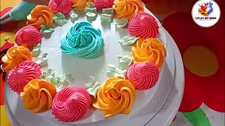 ভ্যানিলা কেক ডেকোরেশন  Vanilla Cake Making recipe  Cake making recipe vlogs  banglavlog [upl. by Domonic]