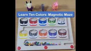 Learn Ten Colors  Move the Color Magnets into the Paint Buckets  Learning Colors for Kids [upl. by Pillihp306]