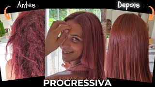 Como fazer uma PROGRESSIVA em CABELO PINTADO de VERMELHO  Salão Mary Menezes [upl. by Caralie]