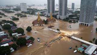 Thailand 3 meters under water Cars and bridges swept away worst flood in Phayao [upl. by Theona]