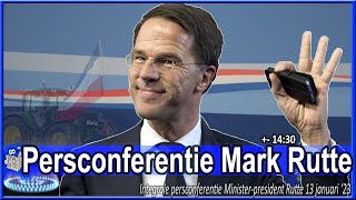 Terugkijken Persconferentie premier Mark Rutte over de Ministerraad  13 januari 2023 [upl. by Carrillo]