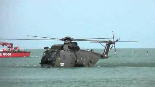 HH3F Helicopter Water Landing at Jesolo Air Extreme 2011 Air Show Italy [upl. by Nemracledairam]