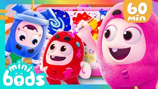 Giant Painting Fun  Minibods  Mini Oddbods  Baby Oddbods  Funny Cartoons For Kids [upl. by Anetsirk]