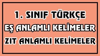 1 Sınıf Türkçe  Eş Anlamlı ve Zıt Anlamlı Kelimeler  Canlı ve Ayrıntılı Anlatım [upl. by Darryn598]