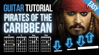 Pirates of the Caribbean Theme  Guitar Tutorial Easy  Chords [upl. by Vrablik327]