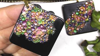 Amazing Metallic Colorful Pattern On The Polymer Clay – With A Very Simple Technique [upl. by Sonstrom]