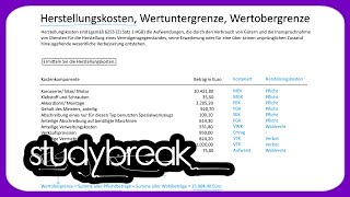 Herstellungskosten Wertuntergrenze Wertobergrenze  Externes Rechnungswesen [upl. by Aihsemaj]