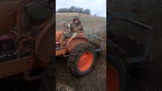 Digging Manure With Dirt Bucket On Allis Chalmers WD [upl. by Ahsircal844]