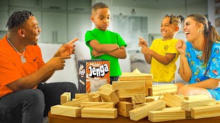 THE PRINCE FAMILY PLAYS JENGA [upl. by Refotsirhc]