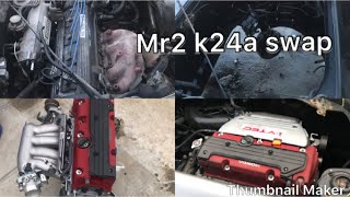 TOYOTA MR2 k24A SWAP START UP PT 2 [upl. by Asirral67]