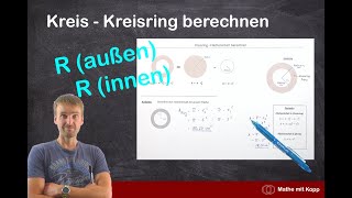 Kreis  Kreisringe berechnen  Radius außen und innen [upl. by Emerej509]