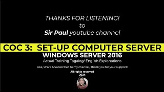 COC 3 Setup Computer Servers  Server 2016 amp Win 10 Actual wexplanation TagalogEnglish Migrated [upl. by Petr]