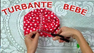 turbante para bebe tela elastica pelotitas blancas [upl. by Orvil]