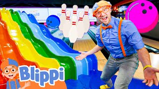 Bowling and Indoor Playgrounds with Blippi  Fun Games with Friends  Educational Videos For Kids [upl. by Tad374]