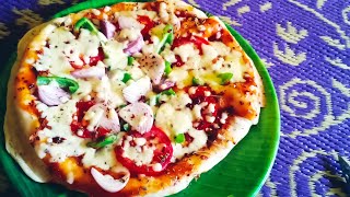 PAN PIZZA🍕🥘  GHAR PAR BANAO BAJAR JAISA PIZZA BINA OVEN KE 🥘🍕 KAM PAISO ME KAM TIME ME 😱😋😋 [upl. by Armond]