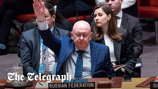 What are you hiding US pushes Russia on vetoed nuclear weapons in space resolution [upl. by Dnalro]