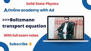 Boltzmann equationDerivation of Boltzmann equation in UrduHindiBoltzmann equation in Hindi [upl. by Jegger]