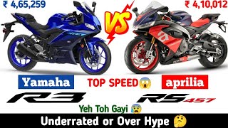 Aprilia RS 457 vs Yamaha R3  TOP SPEED 😱  Best 400cc Sports Bike [upl. by Malda]