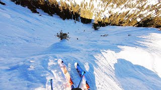 Skiing The GNARLIEST Line Of Our Lives At Heavenly Mott Canyon [upl. by Renraw]