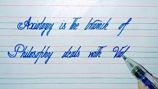 Beautiful cursive handwriting ✍️ What is Axiology in Philosophy [upl. by Ribal]