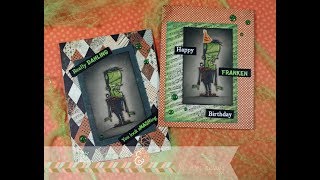 Whimsy Stamps Frankenstein Schmutz  AmyR 2018 Halloween Series 3 [upl. by Estey]