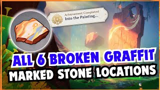 All 6 Broken Graffiti Marked Stone Locations  Natlan Hidden Achievment  Genshin Impact 50 [upl. by Gillespie]