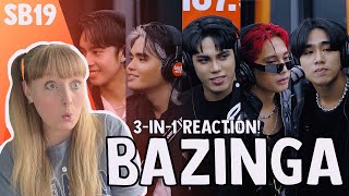 SB19 BAZINGA 3in1 reaction mv dance performance and wishbus live [upl. by Bikales121]