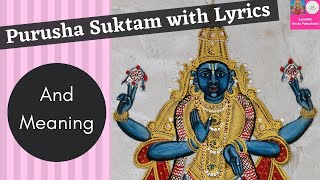 Purusha Suktam with Lyrics  English and Telugu Meaning  Saahithi eVeda Patashala [upl. by Giulio439]