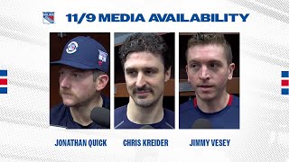 NYR at DET Jonathan Quick Chris Kreider amp Jimmy Vesey Postgame Availability  Nov 9 2024 [upl. by Grimbal599]