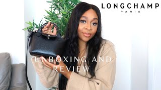 LONGCHAMP LE PLAIGE CUIR XS  unboxing and review  Farfetch discount code  Rachael Otto [upl. by Runkle]