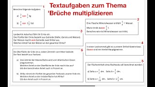 Textaufgaben  Brüche multiplizieren [upl. by Fasta]