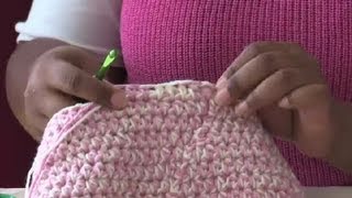 How to Crochet a Beanie With Two Colors  How to Crochet Headwear [upl. by Aidil541]