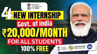 Top 4 Internship 2024  Benefit upto ₹20000  Govt Internship for Students  New Internship 2024 [upl. by Eerased423]