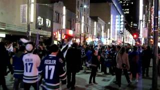 Vancouver celebrates after Canucks game 7 Win over Chicago Blackhawks April 26 2011 [upl. by Owades]